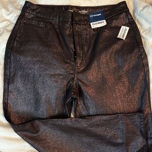 Old Navy Women's Shimmering Black Straight Leg Jeans